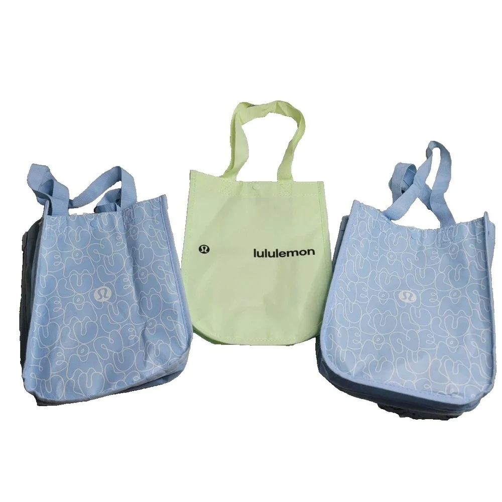 Lululemon Small Reusable Bags‎ Set of 3 Blue Green Blue